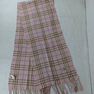 Burberry Cashmere Nova Check Plaid Scarf Pink Unisex | Designer Winter Wear